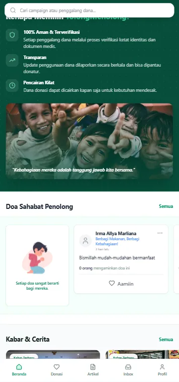 Layar 2 aplikasi TolongMenolong